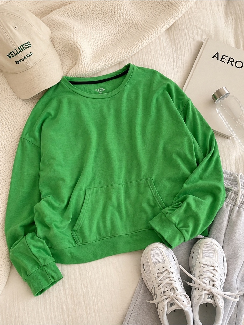 Made For Life Lime Green Oversized Lounge Top Kangaroo Pocket XL